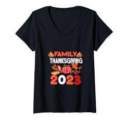 Damen Thanksgiving Truthahn Lustig Männer Frauen Jungen Mädchen Thanksgiving T-Shirt mit V-Ausschnitt von Funny Thanksgiving Shirts & Gifts Men Women Kids
