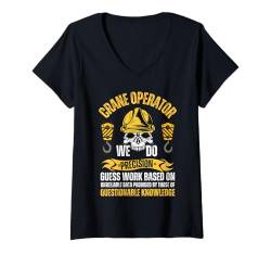 Damen Kran-Kunst für Männer Frauen Turmkran Maschinenbediener T-Shirt mit V-Ausschnitt von Funny Tower Crane Gift Crane