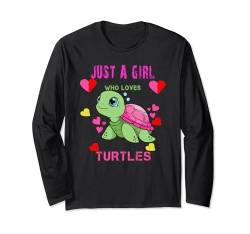 Lustiges "Just A Girl Who Loves Turtles" Ozean-Tier niedliches Meer. Langarmshirt von Funny Turtles Lover Tees Women Girls Kids.