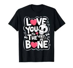 Valentinstag Junge Mädchen Liebe süßes Skelett Kostüm Outfit T-Shirt von Funny Valentine's Day Gifts for Her Him Clothes