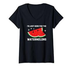 Damen Wassermelone für Männer Frauen Melone Sommer saftige Fruchtliebhaber T-Shirt mit V-Ausschnitt von Funny Watermelon Gifts Watermelon Summer Fruit