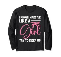 Wrestle Art für Frauen Mädchen Professionelle Wrestler Wrestling Langarmshirt von Funny Wrestling Gift Wrestler Sport