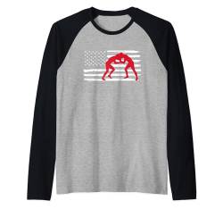 Wrestling USA Design für Männer Frauen Wrestling Trainer Raglan von Funny Wrestling Gift Wrestler Sport