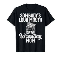 Wrestling Mom Retro Wrestler Frauen Mutter T-Shirt von Funny Wrestling Gifts Women Mother's Day