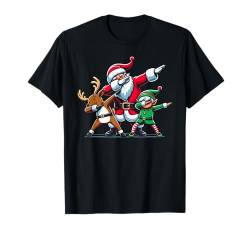 Santa Dabbing Rentier Elfe Weihnachten Xmas Jungen Mädchen Kinder T-Shirt von Funny Xmas Santa Apparel Gifts For Boys Girls Kids