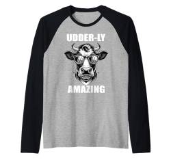 Kuh Legende Molkerei Euter Spaß Kuh Wortspiel Bauer Land Western Raglan von Funny cow cowgirls farmer western country designs