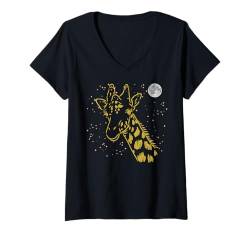 Damen Giraffen-T-Shirts für Männer und Frauen, Safari-Giraffen-Liebhaber T-Shirt mit V-Ausschnitt von Funny giraffe animal love zoo and safari Lover