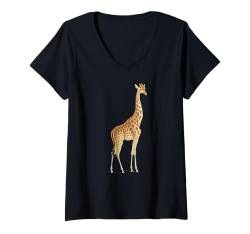 Damen Giraffen-T-Shirts für Männer und Frauen, Safari-Giraffen-Liebhaber T-Shirt mit V-Ausschnitt von Funny giraffe animal love zoo and safari Lover