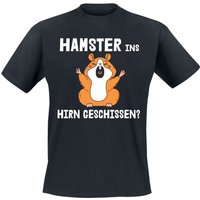 Funshirt T-Shirt - Hamster ins Hirn geschissen? - M bis 3XL - für Männer - Größe L - schwarz von Funshirt