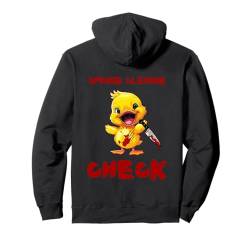 Ente mit Messer - Frühjahrsputz Karo lustig dunkel Pullover Hoodie von Funyn Duck with Knife Halloween Costumes for Women