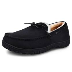 Fupoia Hausschuhe Damen Herren Leichte hüttenschuhe rutschfest Flache Pantoffeln Home Cozy Memory Foam Warme Winter Slippers Mens EU 43 von Fupoia