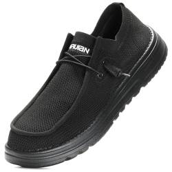 Stahlkappenschuhe für Herren und Damen, leichte Sicherheitsschuhe, bequeme Stahlkappen-Sneaker, Industriekonstruktion, Herren-Arbeitsschuhe, Schwarz, 45.5 EU von Furuian