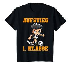 Kinder Aufstieg 1. Klasse Fußballer Schulkind Fußball Einschulung T-Shirt von Fußball Einschulung Schulanfang Fußballer Outfit