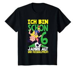 Kinder 6. Geburtstag Junge 6 Jahre Fussballer Fussball Geburtstags T-Shirt von Fußball Kindergeburtstag Fußballer Geburtstag