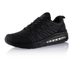 Fusskleidung® Damen Herren Sportschuhe Dämpfung Sneaker leichte Laufschuhe Schwarz Dunkelgrau Schwarz Schwarz EU 39 von Fusskleidung