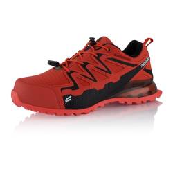 Fusskleidung® Damen Herren Wanderschuhe wasserdichte Trail Running Trekkingschuhe Orange Schwarz EU 39 von Fusskleidung