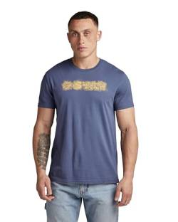 G-STAR RAW Herren Distressed Logo T-Shirt, Blau (vintage indigo D24363-C506-G278), M von G-STAR RAW