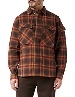 G-STAR RAW Herren Unisex Mysterious Overshirt, Mehrfarben (chocolat blur check D21982-C904-D406), S von G-STAR RAW