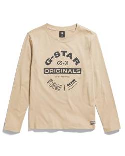 G-STAR RAW Boy's T-Shirts Kids Long Sleeve T-Shirt Originals Graphic, Beige (westpoint khaki D25003-01-C531), 16 von G-STAR RAW