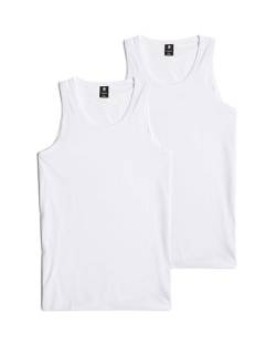 G-STAR RAW Men's Base Tank top 2-Pack Undershirt, Weiß (White D25476-3310-110), L von G-STAR