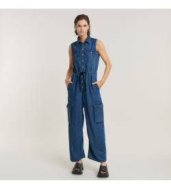 G-Star für Damen. D24397-D548-G645 Overall Soft Utility blau (M), Lässig, Ärmellos / Hosenträger, Lyocell von G-Star