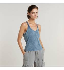 G-Star für Damen. D24518-D643-B503 Blaues Spaghetti-Tank-Top (XS), Lässig, Ärmellos / Hosenträger, Bio-Baumwolle, Nachhaltig von G-Star