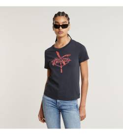 G-Star für Damen. D24595-4107-860 T-shirt Sommer Grafik schwarz (XS), Lässig, Kurzarm, Bio-Baumwolle, Nachhaltig von G-Star