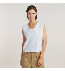 G-Star für Damen. D24641-D601-110 Top genietet Lose weiß (L), Lässig, Ärmellos / Hosenträger, Bio-Baumwolle, Nachhaltig von G-Star