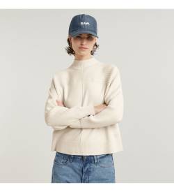 G-Star für Damen. D25218-D771-128 Boxy Mock beige Pullover (L), Lässig, Baumwolle, Langarm von G-Star