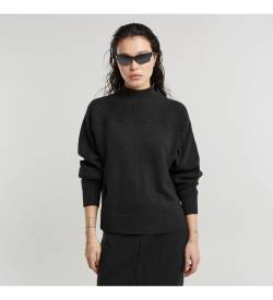 G-Star für Damen. D25218-D771-9119 Boxy Mock-Pullover schwarz (XXS), Lässig, Baumwolle, Langarm von G-Star