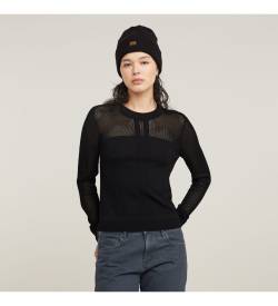 G-Star für Damen. D25270-B754-6484 Pointelle-Pullover schwarz (XS), Lässig, Viskose von G-Star