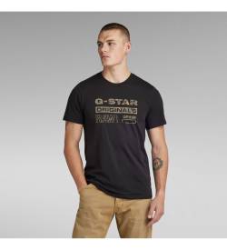 G-Star für Herren. D24420-336-6484 Distressed Originals T-shirt schwarz (S), Lässig, Kurzarm, Bio-Baumwolle von G-Star