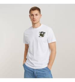 G-Star für Herren. D24687-C372-110 Kopfhörer T-shirt weiß (XL), Lässig, Kurzarm, Bio-Baumwolle, Nachhaltig von G-Star