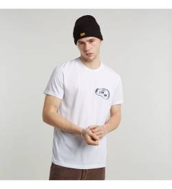 G-Star für Herren. D25085-C506-110 T-shirt Karabiner Logo weiß (L), Lässig, Kurzarm, Bio-Baumwolle, Nachhaltig von G-Star