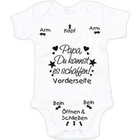 G-graphics Kurzarmbody Papa, Du kannst es schaffen! Baby Body mit Spruch / Motiv / Aufdruck • zur Geburt / Babyparty von G-graphics