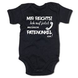 G-graphics Mir reichts! Ich ruf jetzt Meinen Patenonkel an! Baby Body Suit Strampler 250.0351 (0-3 Monate, schwarz) von G-graphics