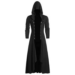 Herren Jacke Assassins Creed Kostüm Vintage Mittelalter Gothic Steampunk Kapuzenjacke Hoodie Mantel Parka Umhang Gewand Verkleidung von G-real