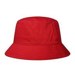 GADIEMKENSD Cotton Bucket Hat for Women Summer Beach Sun Protection Bucket Hats for Men Trendy Lightweight Packable Outdoor Travel Hat for Golf Hiking Fishing Camping Red von GADIEMKENSD