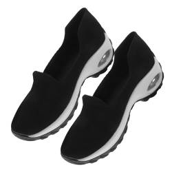 GALPADA 1 Paar Fliege gewebte Luftkissen Damenschuhe atmungsaktive Schuhe Slipper Damen zum anziehen Freizeitschuhe Fitness Schuhe Damen-Sneaker Sneaker Damen Freizeit Damenschuhe Black von GALPADA