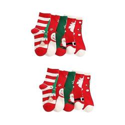 GALPADA 10 Paar Weihnachtssocken Flauschige Socken Weihnachten Mittlere Baumwollsocken Strumpffüller Für Erwachsene Socke Mit Weihnachtsmotiv Geschenk Baumwolle Mittlerer Lauf Damen Sache von GALPADA