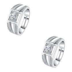 GALPADA 2 Stk Herren Haoshi weißer herrenring Fingerschmuck Reinstone männliche Eheringe rings for men mens rings Ringe für Herrenringe männlicher Kupferring von GALPADA