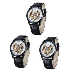 GALPADA 3St automatische mechanische uhr betrachten Herren ausgehöhlte Uhr Mann komplett automatisch reloj para hombre mechanische Armbanduhr automatische Armbanduhr Weiß von GALPADA