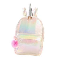 GALPADA Einhorn-Campus-Tasche Rucksack für Jugendliche Mädchen Damenrucksack Damen Rucksack mäppchen schultüte Schule Tasche Büchertasche Reiserucksack Studenten Rucksack Mode Kind Weiß von GALPADA