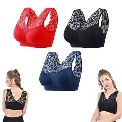 Nula Bra, BH gegen schlaffe Brüste, Atmungsaktive Cool Liftup Air Bra, Sexy Spitzen-Komfort-Schlaf-Sport-BH (A+B+C,L(40-70KG)) von GAMIRA