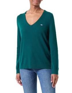 GANT Damen Extrafine Lambswool V-Neck Pullover, DEEP Forest, 46 von GANT