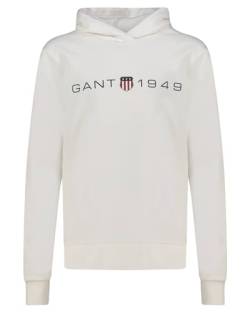 GANT Damen REG Printed Graphic Hoodie Kapuzenpullover, Eggshell, 38 von GANT