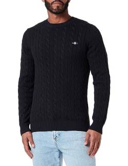 GANT Herren Cotton Cable C-neck Pullover, Schwarz, M EU von GANT