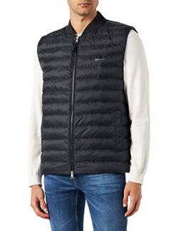 GANT Herren Light Padded Bomber Gilet Jacke, Black, 4XL von GANT