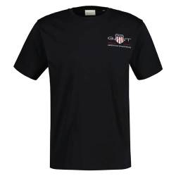 Gant Herren Reg Archive Shield Emb T-Shirt T Shirt, Schwarz, 3XL EU von GANT