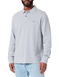 Gant Herren Reg Shield Pique Rugger Polohemd, Grey Melange, XL EU von GANT